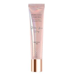 Strobe Cream Mini- Rose Gold, 18ml | Primer + Highlighter + Moisturizer | Shea Butter & Hyaluronic Acid | Intense Hydration | Flawless Radiant Dewy Skin | Illuminating & Glowing Makeup Base